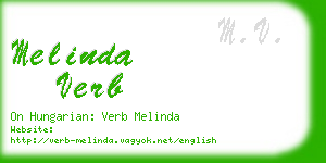 melinda verb business card